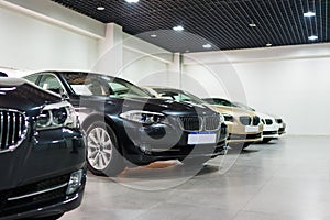 Cars for sale in showroom