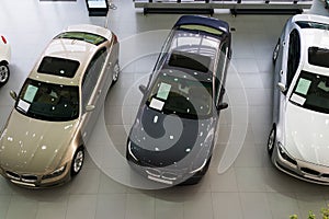 Cars for sale in showroom