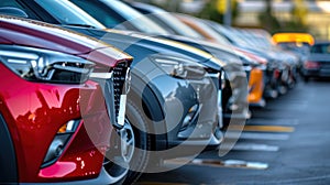 Cars For Sale Stock Lot Row. Car Dealer Inventory