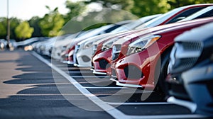 Cars For Sale Stock Lot Row. Car Dealer Inventory