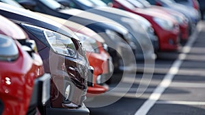 Cars For Sale Stock Lot Row. Car Dealer Inventory