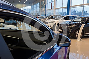 Cars are sold in a car dealership
