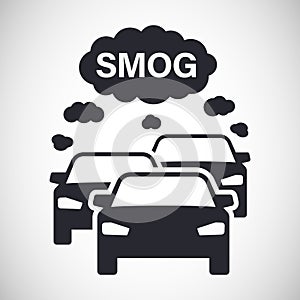 Cars and traffic smog clouds symbol pollution