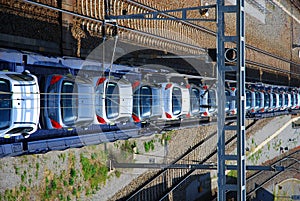 Cars on the train