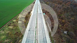 Cars and trucks running on the highway