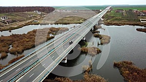 Cars and trucks running on the highway