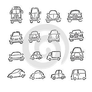 Cars trucks and vans cartoon