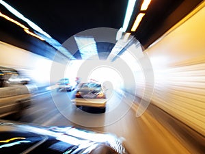 Cars in tunnel