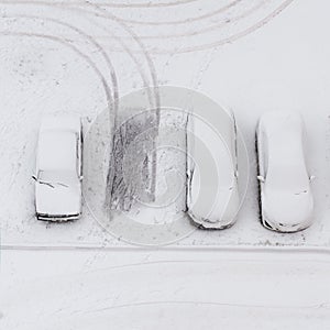 Cars under the snow