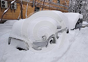 Cars under the snow