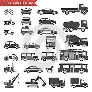 Cars and Vehicles Silhouette Icons Transport photo