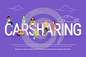 Carsharing concept illustration photo