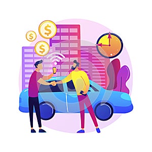 Carsharing service abstract concept vector illustration.