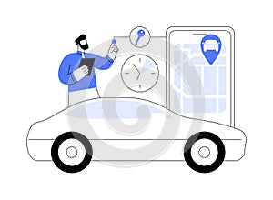 Carsharing service abstract concept vector illustration.