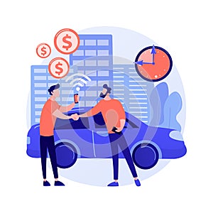 Carsharing service abstract concept vector illustration.