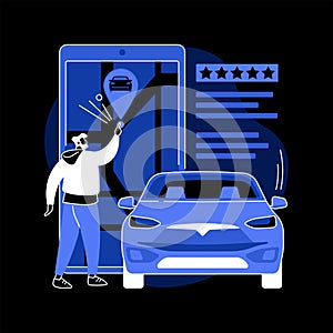Carsharing service abstract concept vector illustration.