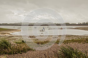 Carsington Water, Derbyshire, England - gloomy day by the lake.