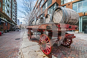 Cart of barrel:Distillery dist. Toronto Canada