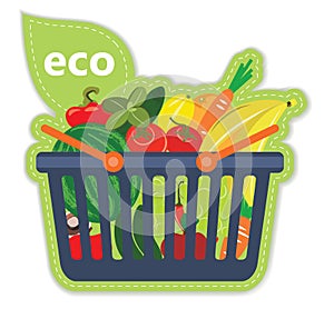 Cart beneficial eco supermarket fresh food fruit