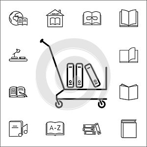 cart with books icon. Books and magazines icons universal set for web and mobile