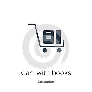 Cart with books icon vector. Trendy flat cart with books icon from education collection isolated on white background. Vector