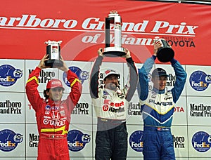 Cart Drivers Alex Zanardi, Michael Andretti, and Greg Moore