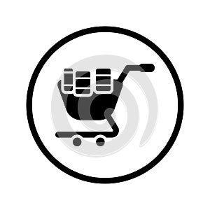 Cart, e-commerce, shopping, shop icon. Black vector design