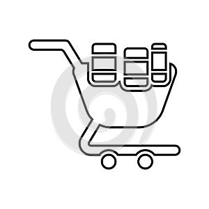 Cart, e-commerce, shopping, shop icon. Outline vector design