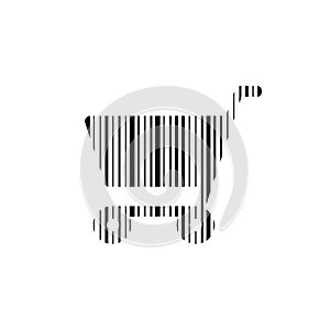 Cart icon in bar-code style. Vector