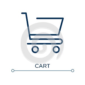 Cart icon. Linear vector illustration. Outline cart icon vector. Thin line symbol for use on web and mobile apps, logo, print