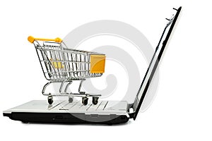 Cart and laptop