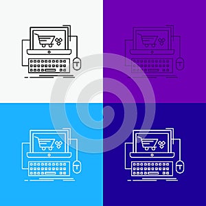 Cart, online, shop, store, game Icon Over Various Background. Line style design, designed for web and app. Eps 10 vector