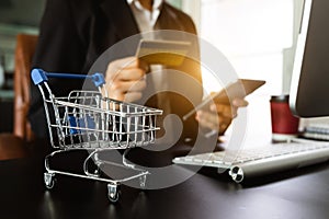 Online Shopping payments concept. photo