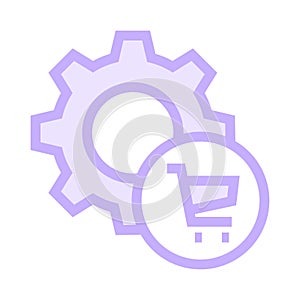 Cart setting color line icon