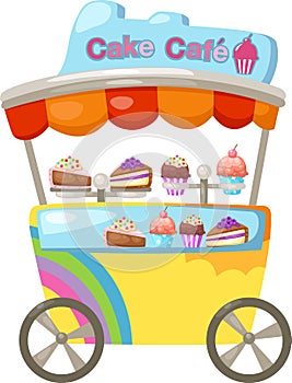 Cart stall and a cupcake