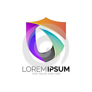 Shield logo and letter G design combination,