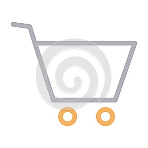 Cart thin color line vector icon
