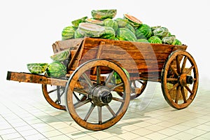 Cart with watermelons