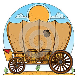 Cartage carriage cowboy. Former transport and vehicles. Wild West