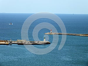 Cartagena Bay and entrance to the seaport
