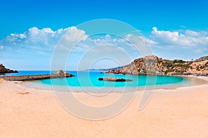 Cartagena Cala Cortina beach in Murcia Spain