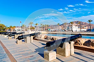 Cartagena cannon Naval museum port at Spain