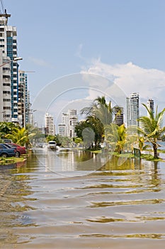 Cartagena flooded street