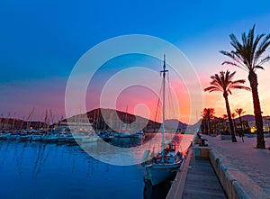 Cartagena Murcia port marina sunset in Spain photo