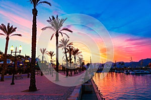Cartagena Murcia port marina sunset in spain photo