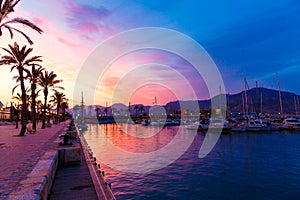 Cartagena Murcia port marina sunset in spain photo