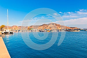 Cartagena port in Murcia at Spain Mediterranean