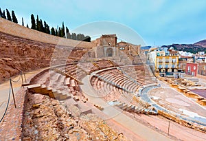 Cartagena Roman Amphitheater in Murcia Spain photo