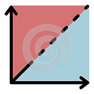 Cartesian axes icon color outline vector