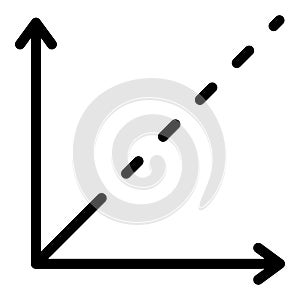 Cartesian axes icon, outline style